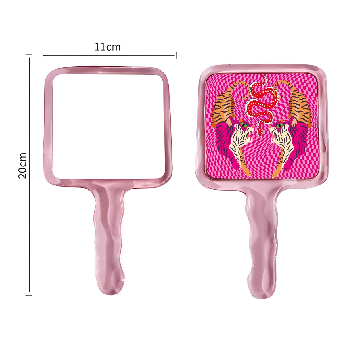 Tiger Balm Pink Cute Handheld Makeup Mirror