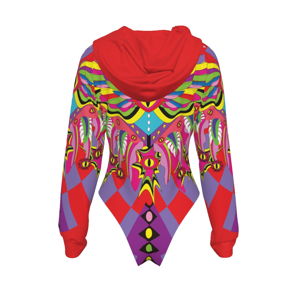 Rave Angel Women's Raglan Sleeve Hooded Bodysuit