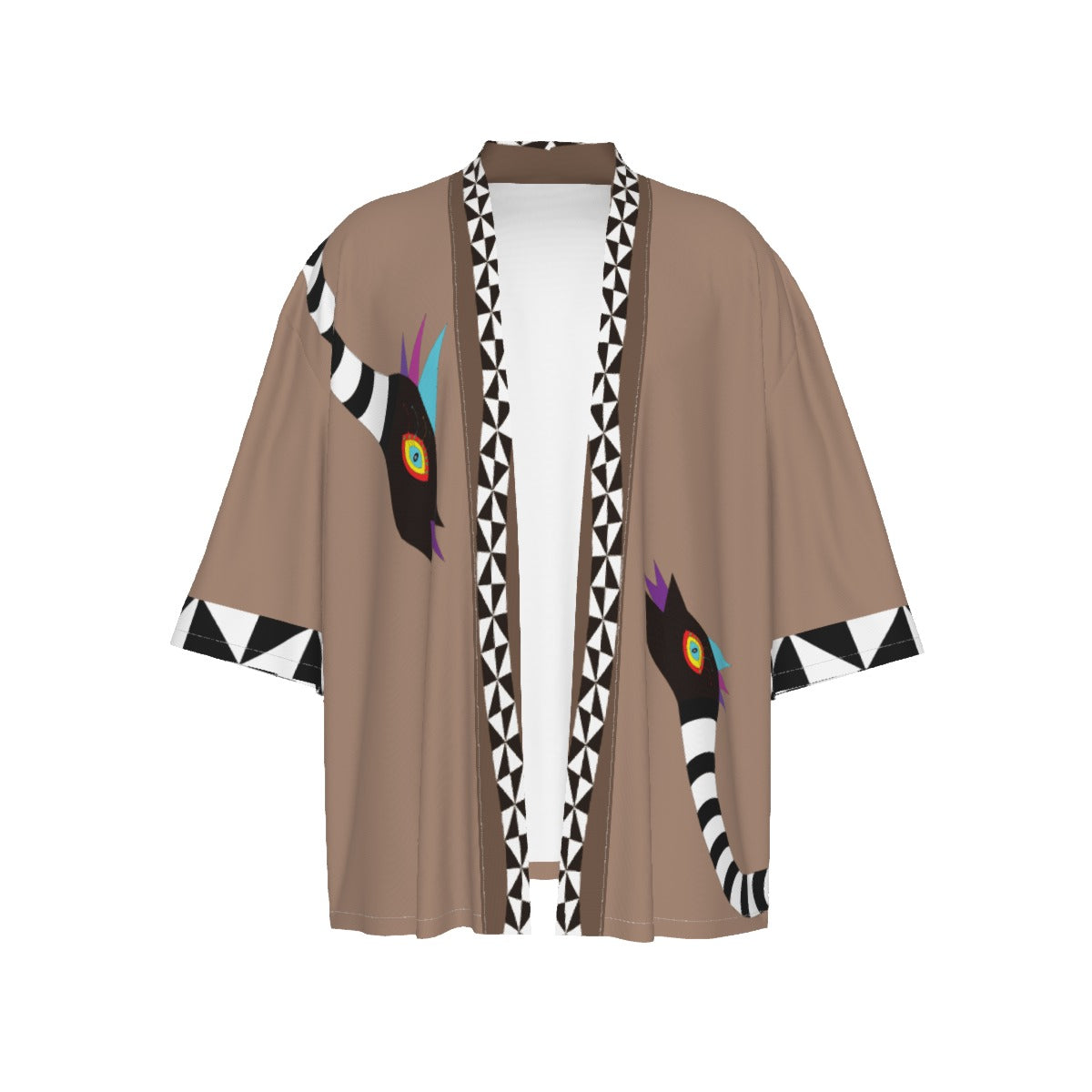 Snakey Bej Unisex Kimono