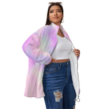 Load image into Gallery viewer, Dreamy Colors Unisex Borg Fleece Stand-up Collar Coat With Zipper Closure(Plus Size)
