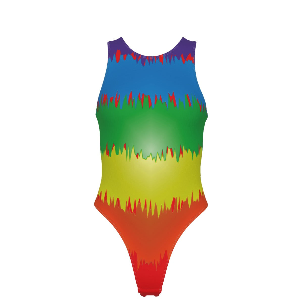 Rainbow Splash Women's Tank Bodysuit with Gloves