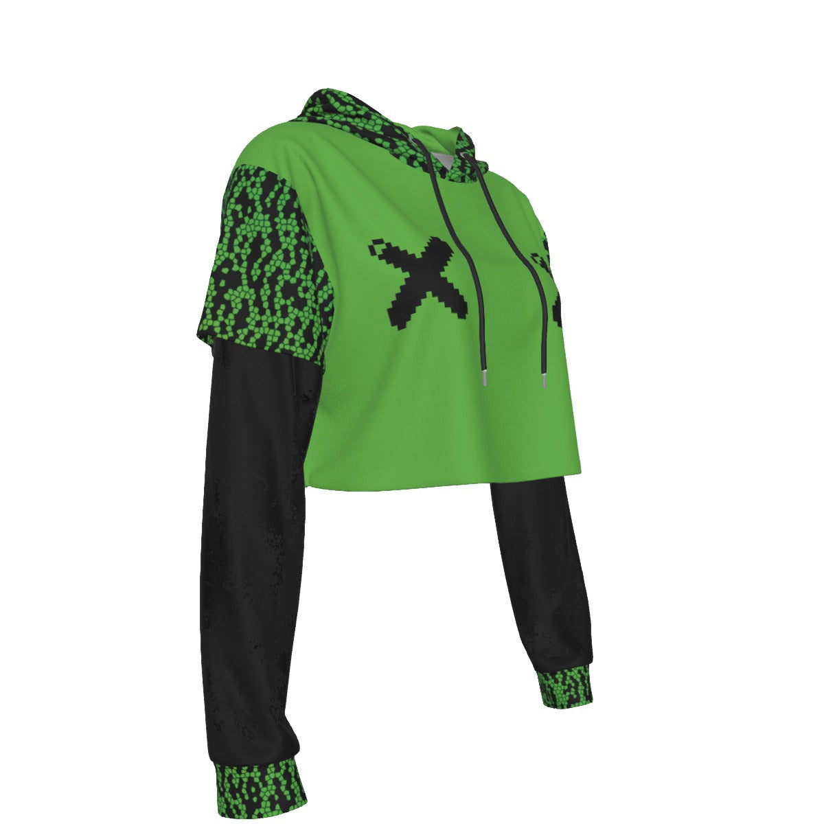 Moxie Mesh Sleeve Cropped Hoodie