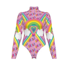 Load image into Gallery viewer, Barbie Girl Women&#39;s Turtleneck Bodysuit With Puff Sleeve
