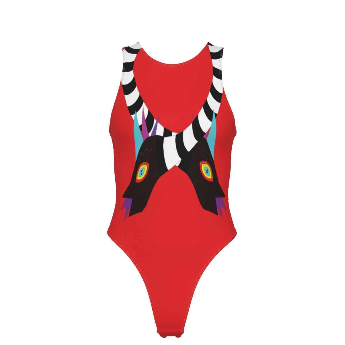 Snakey Red Women's Tank Bodysuit with Gloves