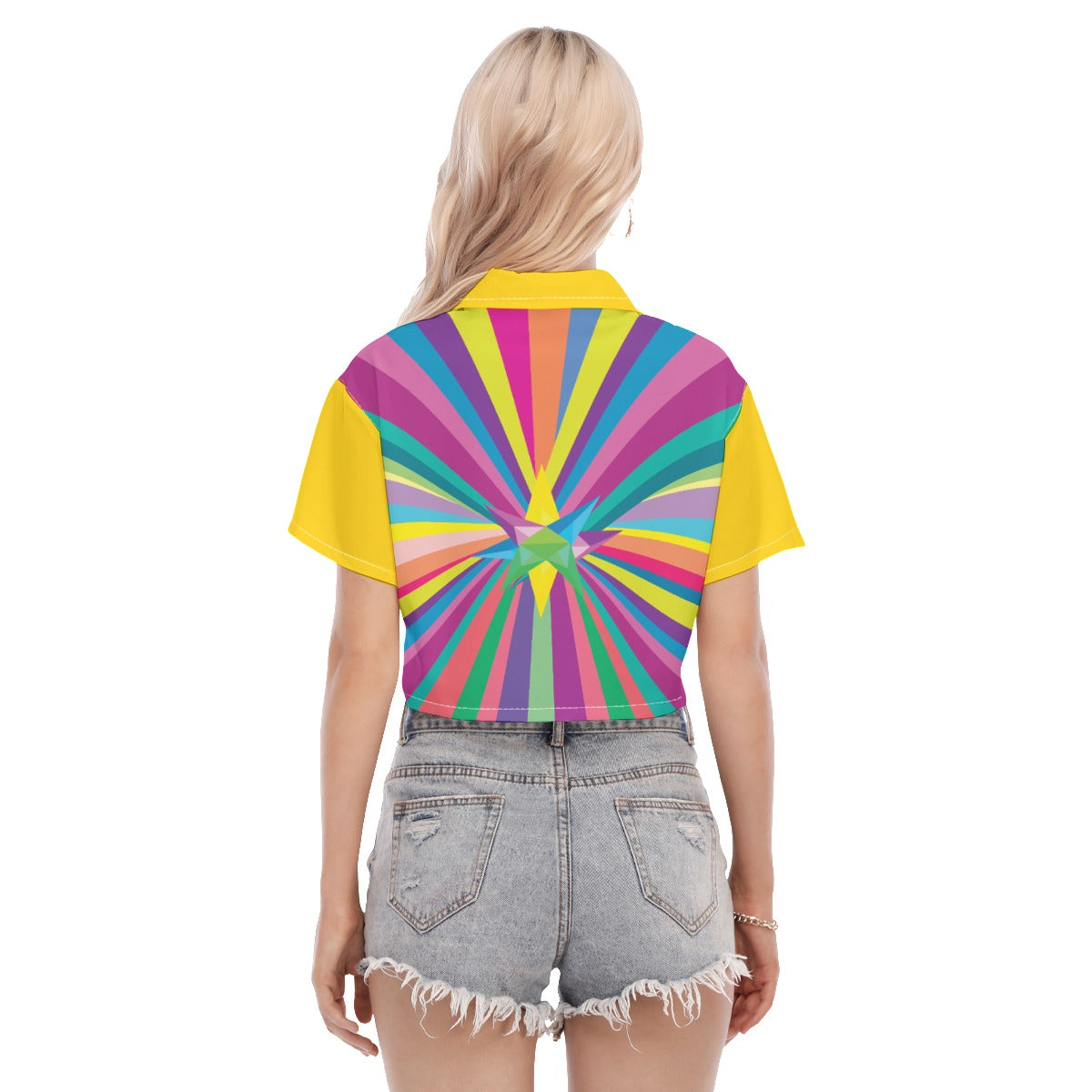 Multi Star Women's Cropped Shirt