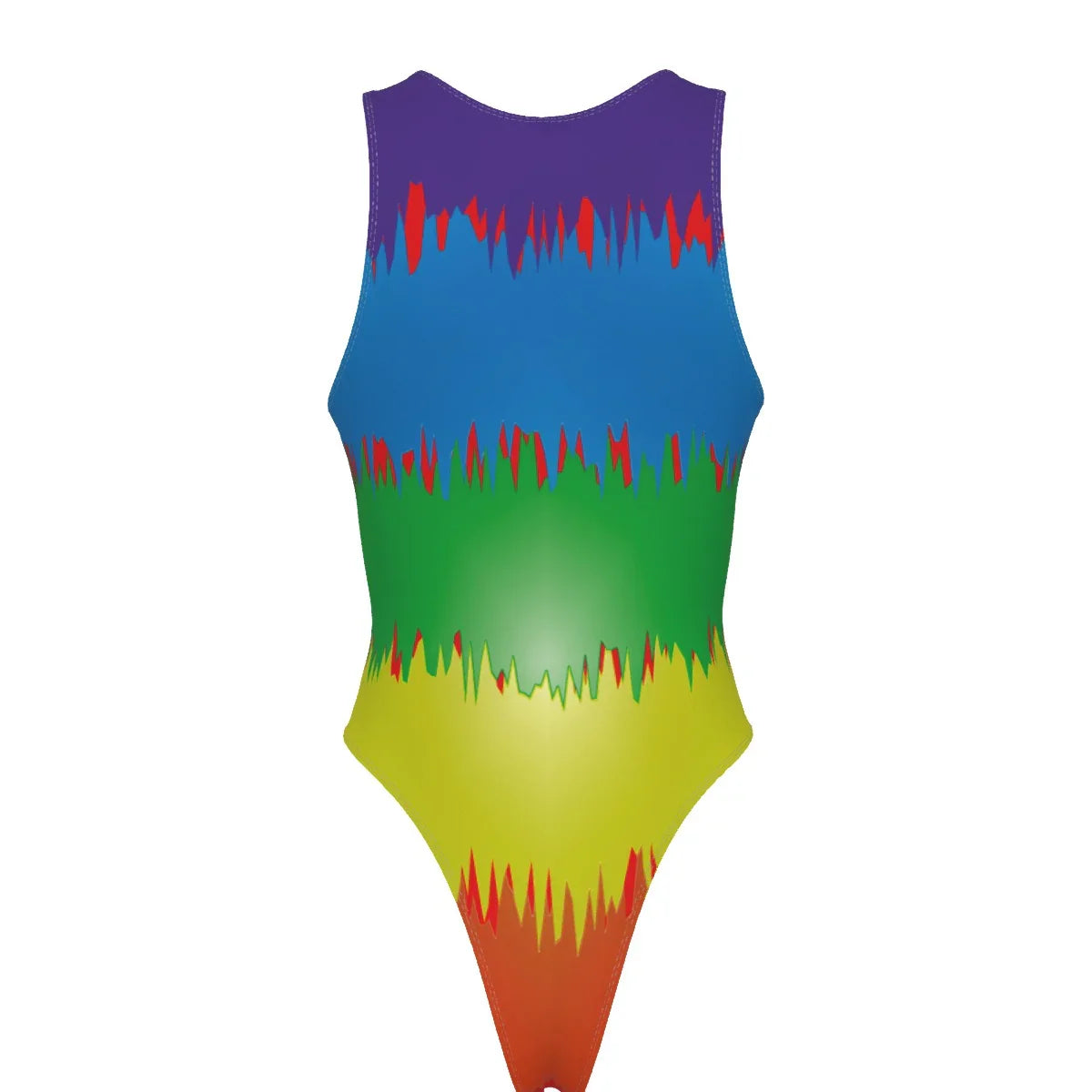 Rainbow Splash Women's Tank Bodysuit with Gloves