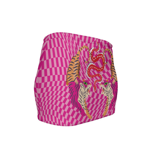 Tiger Balm Pink  Women's Slinky Micro Mini Skirt