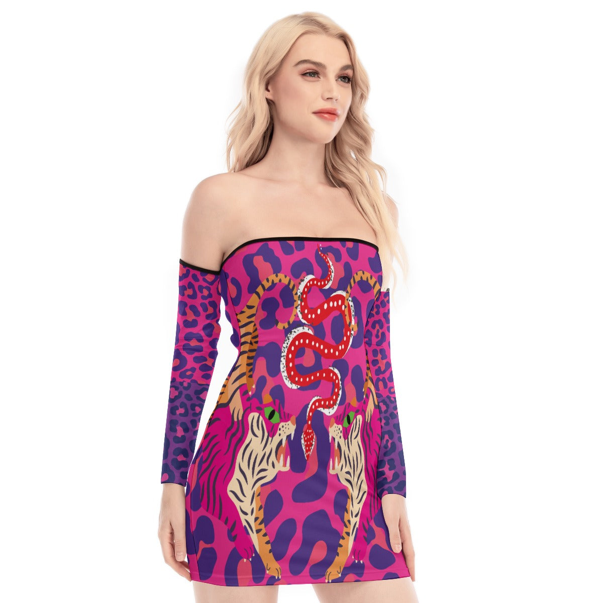 Tiger Balm Women's Off-shoulder Back Lace-up Dress