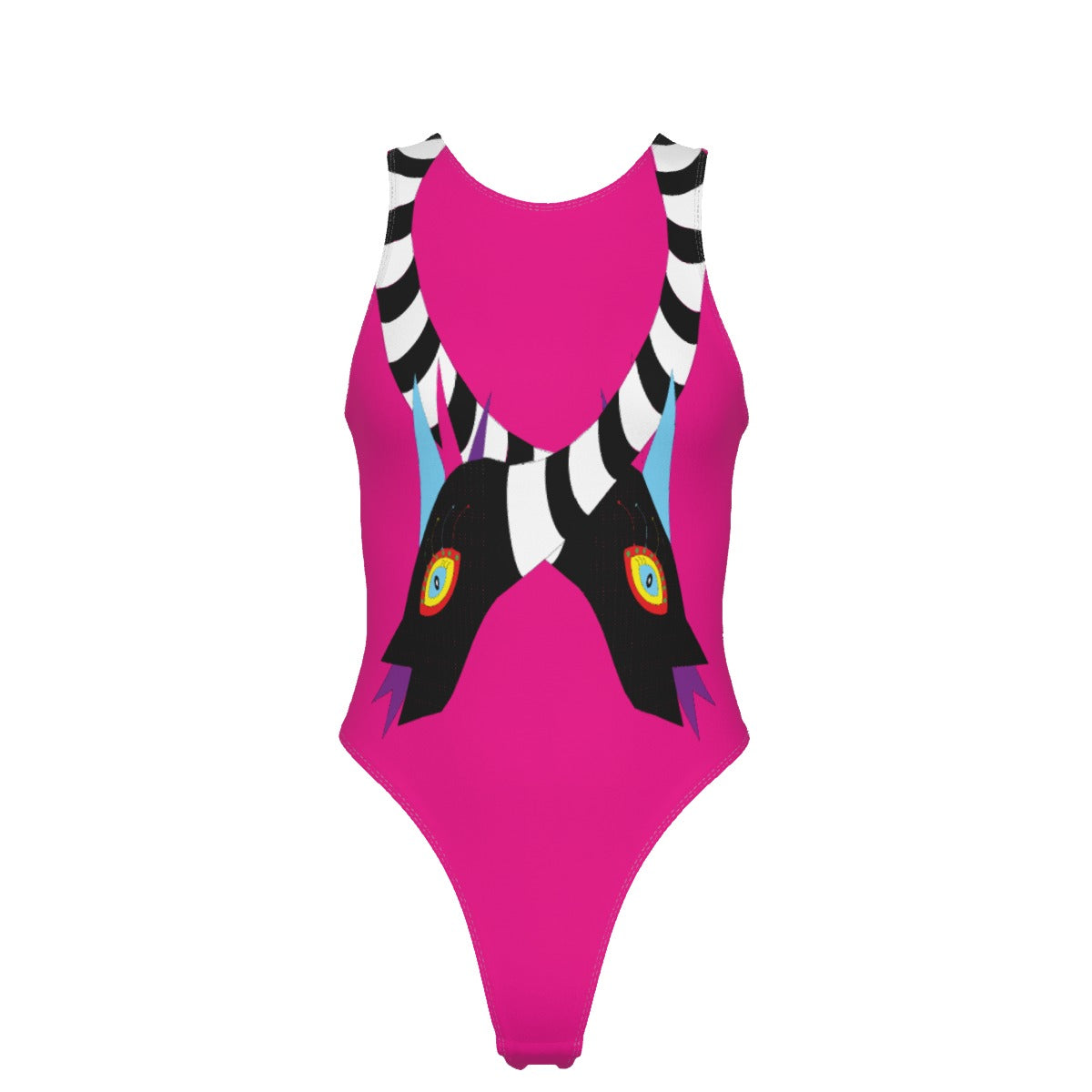 Snakey Pink Women's Tank Bodysuit with Gloves