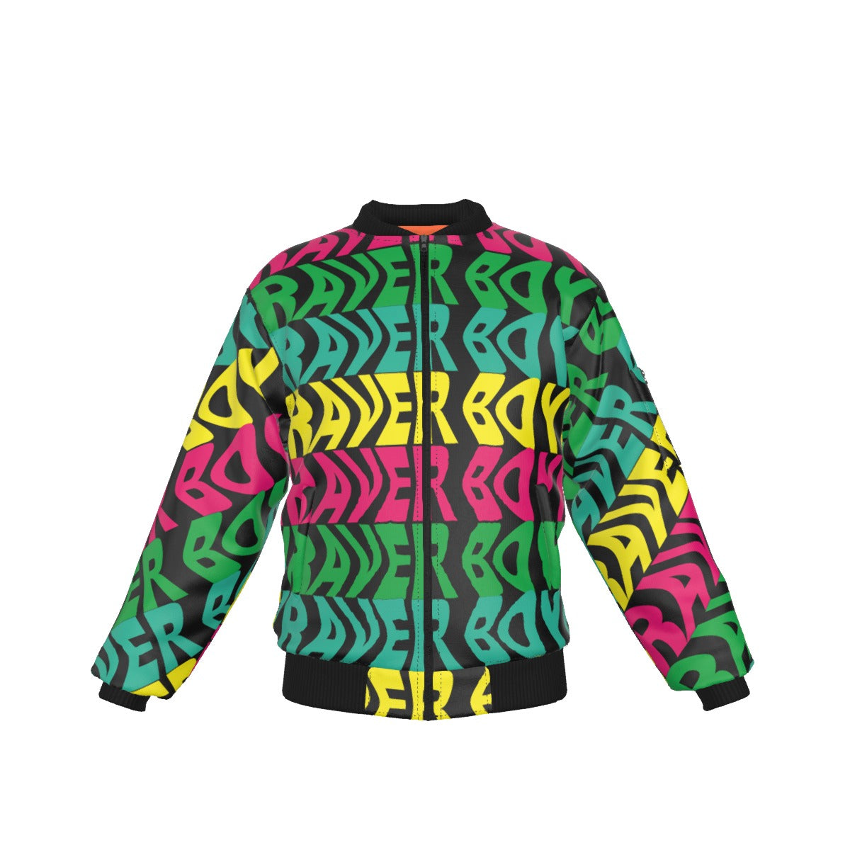 Raver Boy Men's Bomber Jacket With with Sleeve Pocket