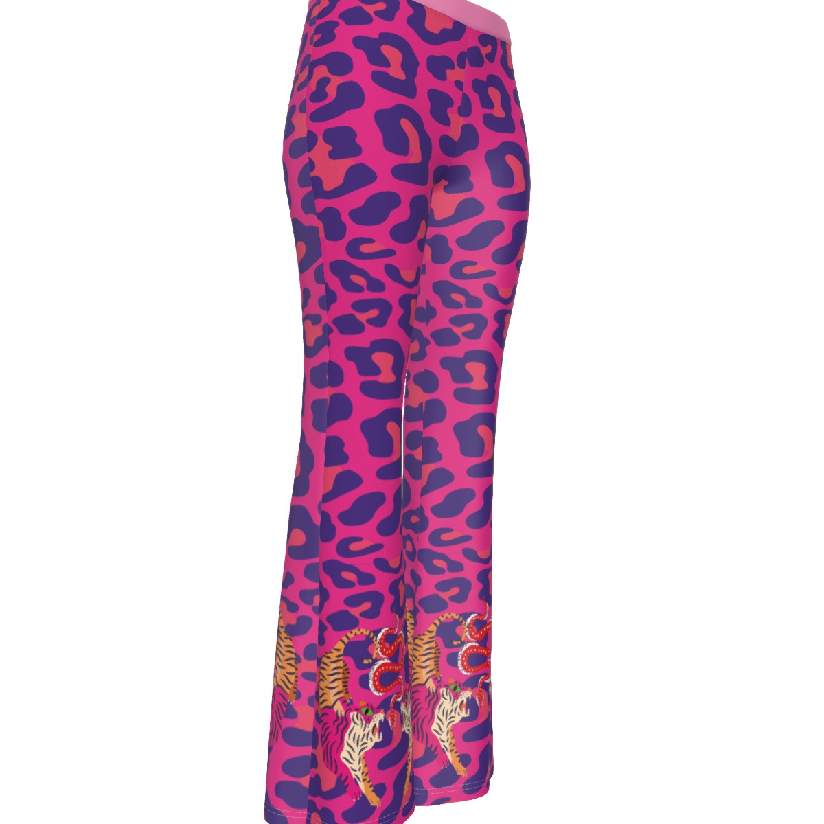 Tiger Balm Purple Women's High Elastic Flare Pants & Flared Sleeve Tie-Front Crop Top Set