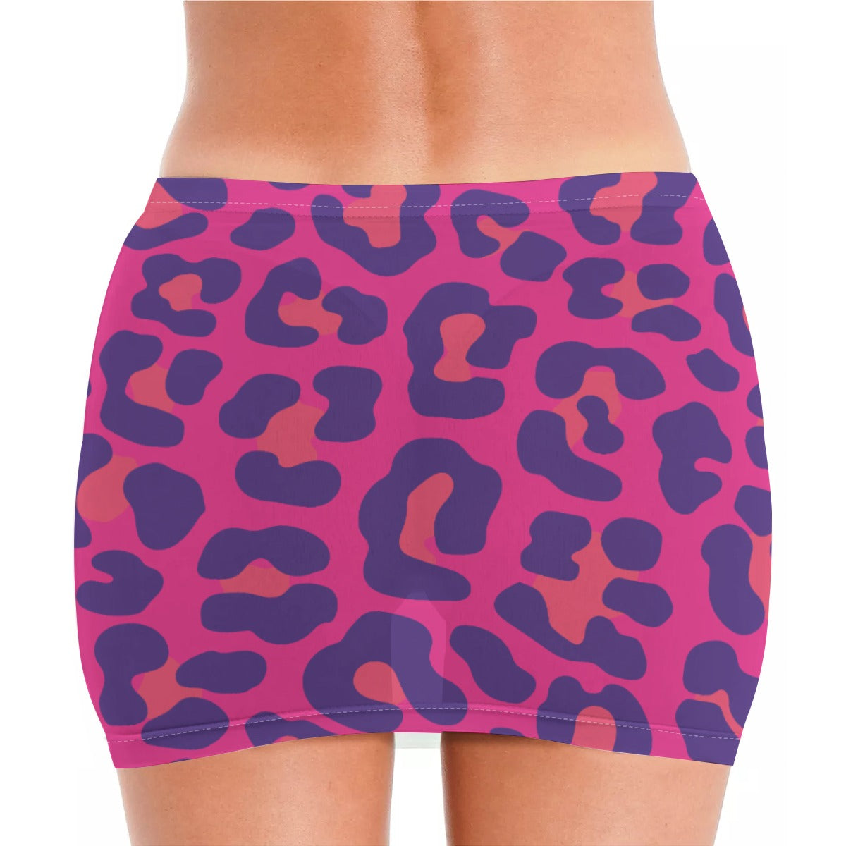 Tiger Balm Pink Paw Pattern  Women's Minimalist Sheer Mesh Bodycon Skirt