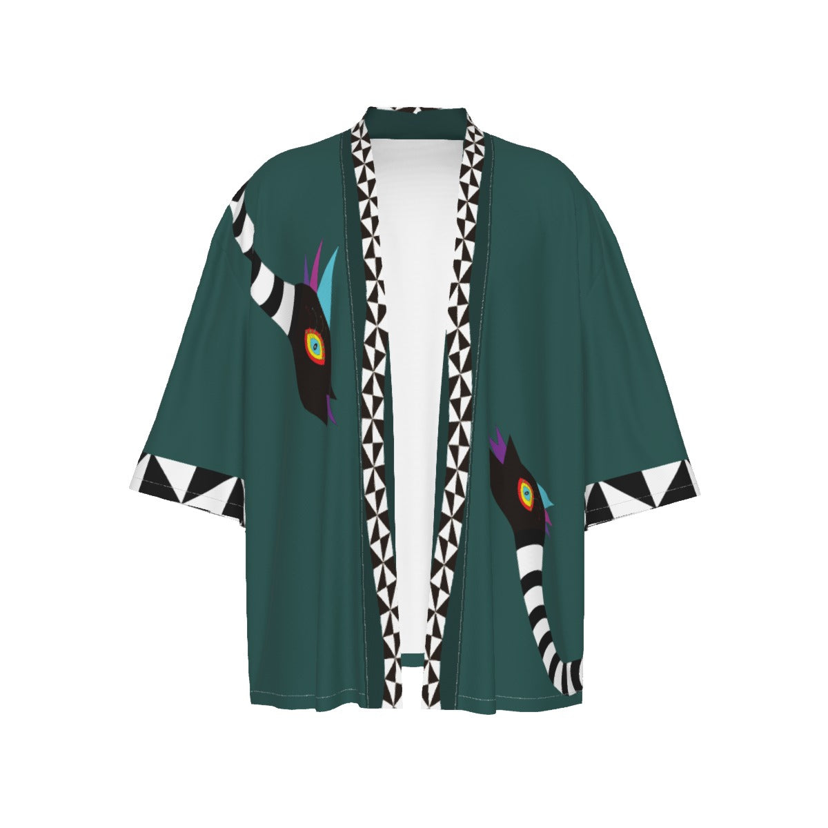 Snakey Dark Green Unisex Kimono