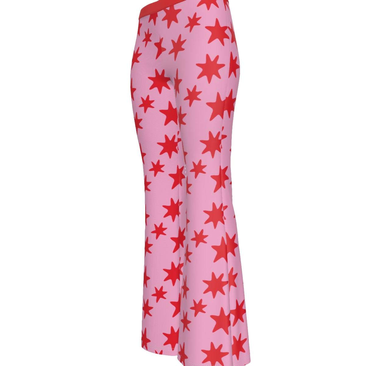 Cosmic Lady Light Pink Women's High Elastic Flare Pants