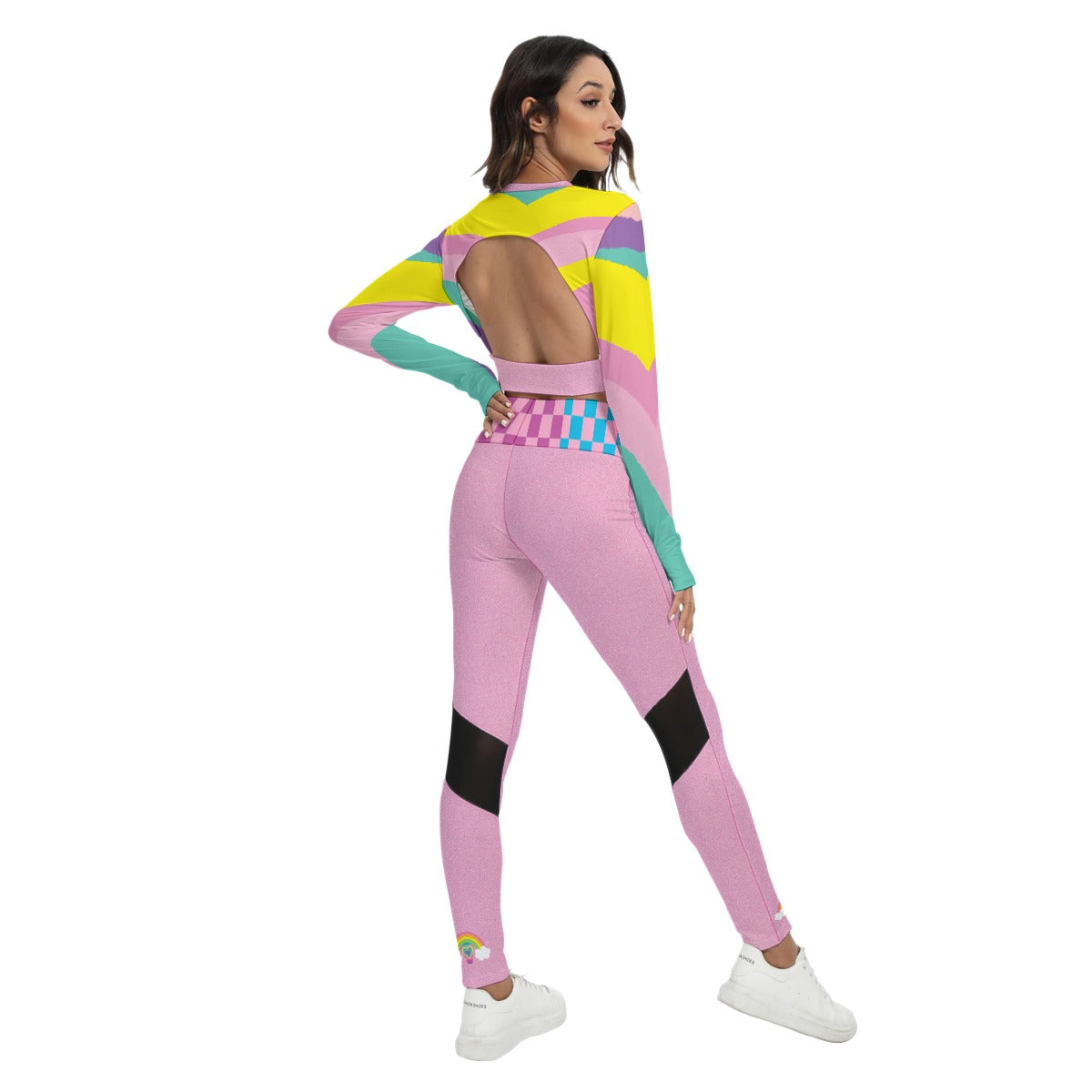 Kawaii Colors Women's Sport Set With Backless Top And Leggings