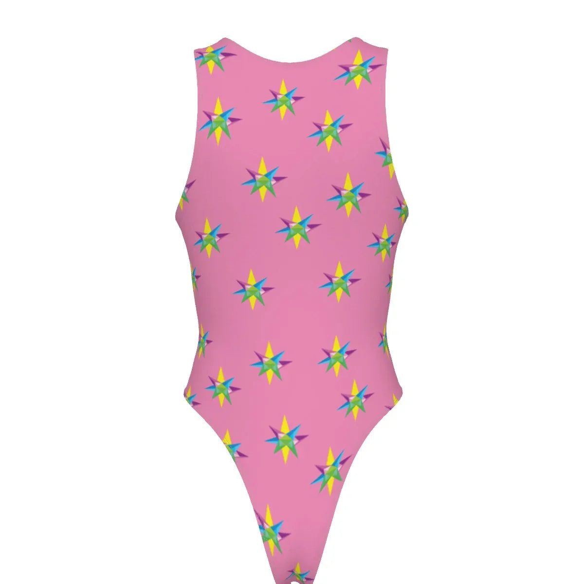 Star Pink Women's Tank Bodysuit with Gloves