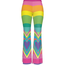 Load image into Gallery viewer, Barbie Girl Rainbow Heart Women&#39;s High Elastic Flare Pants
