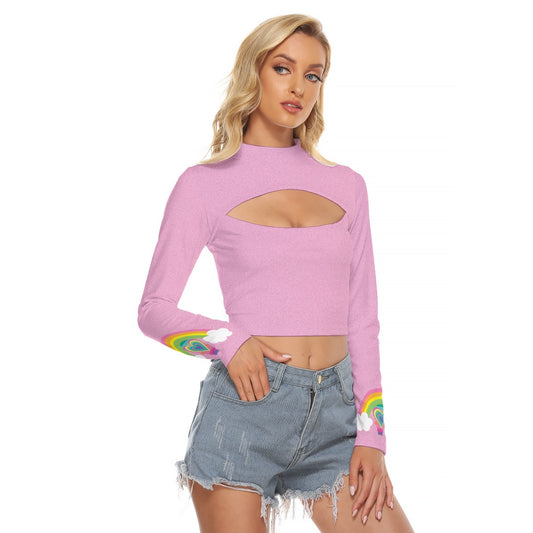 Barbie Girl Women's Hollow Chest Keyhole Tight Crop Top