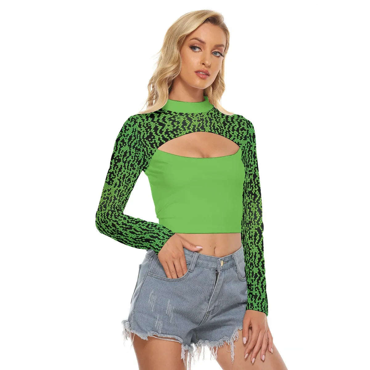 Moxie Women's Hollow Chest Keyhole Tight Crop Top