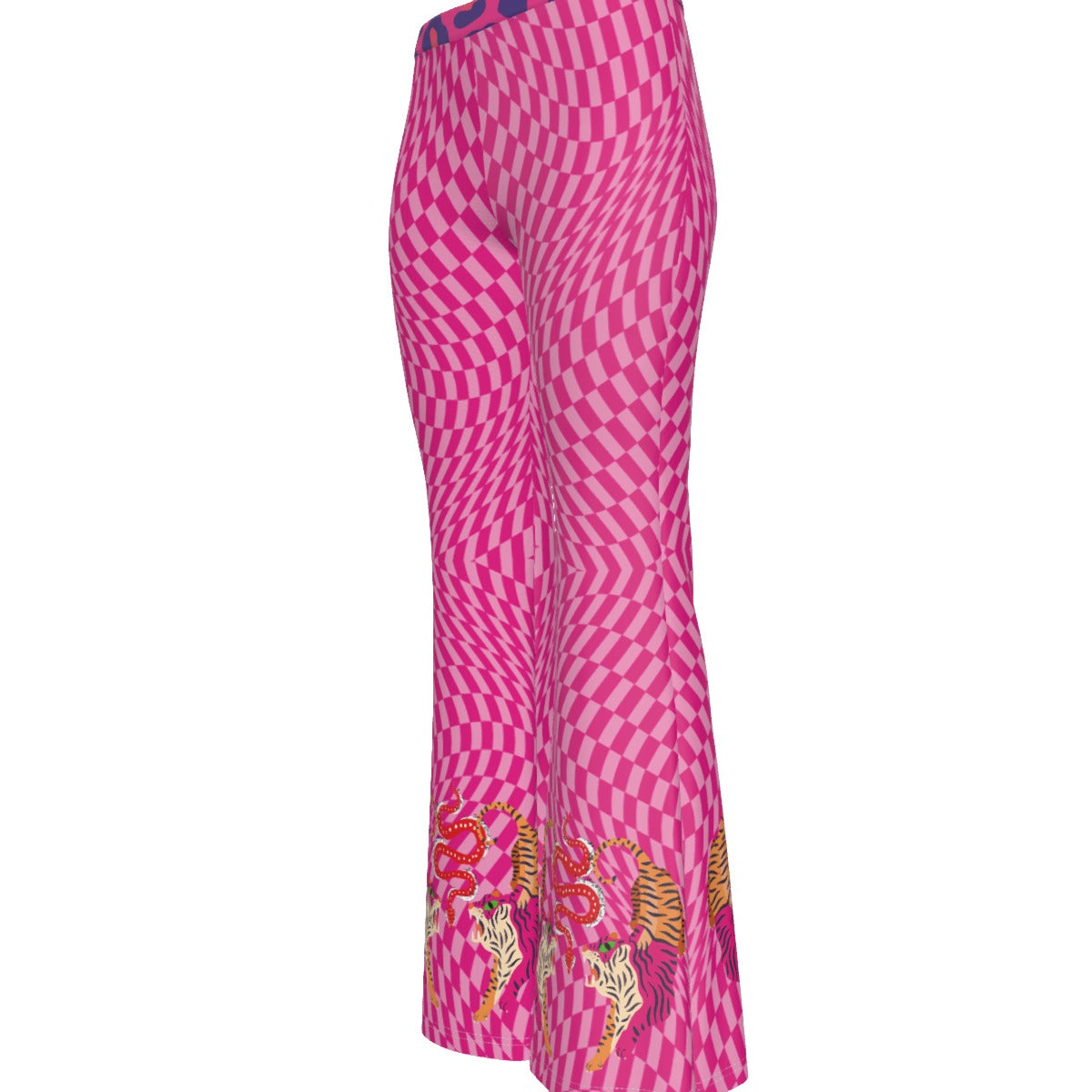 Tiger Balm Pink Women's High Elastic Flare Pants