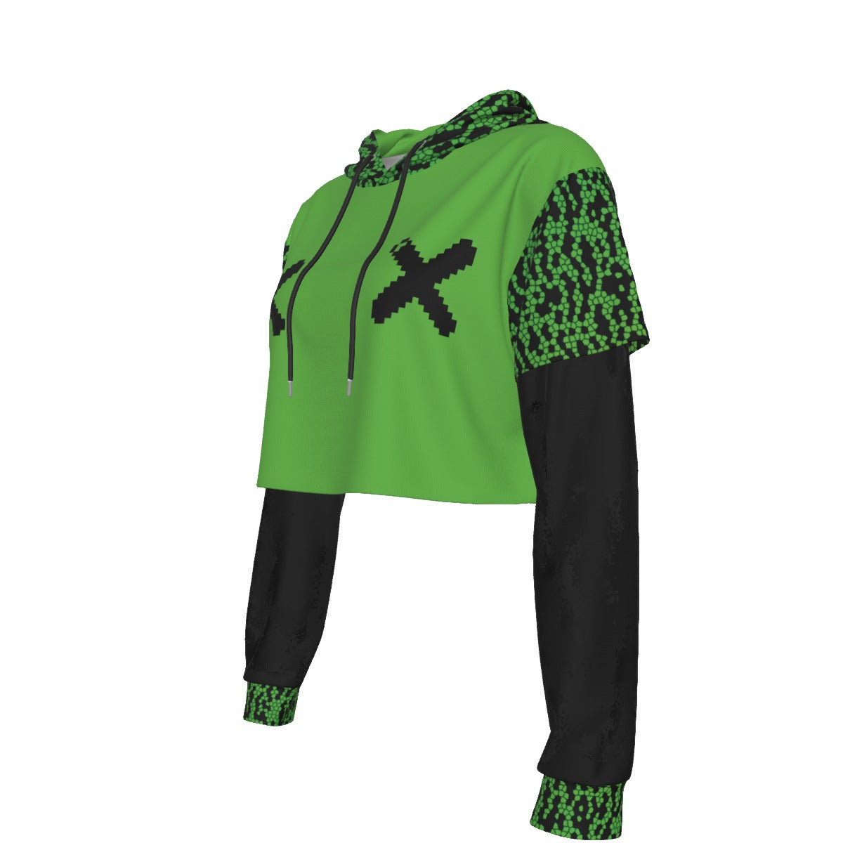 Moxie Mesh Sleeve Cropped Hoodie