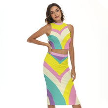 Load image into Gallery viewer, Kawaii Colors Women&#39;s Tank Top &amp; Split High Skirt Set
