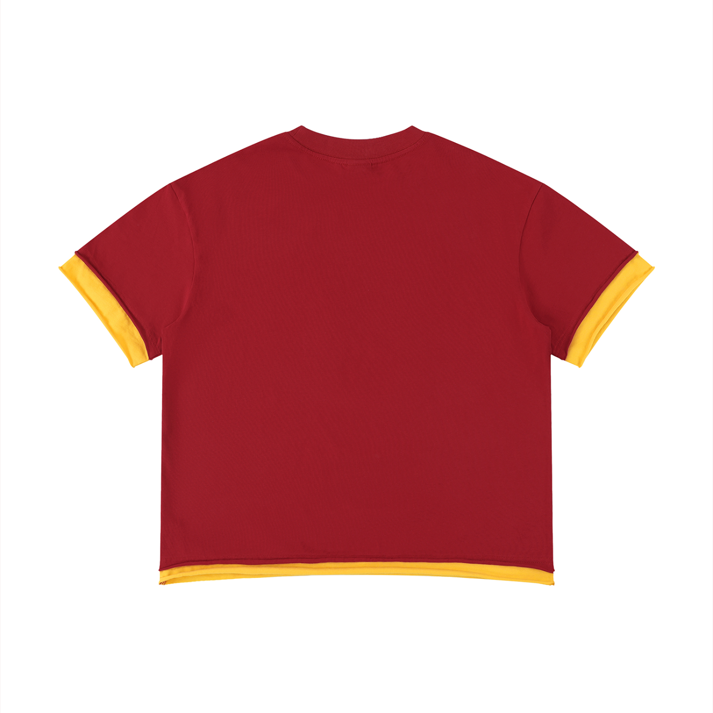 Circus Unisex Boxy Color Block T-Shirt- Red