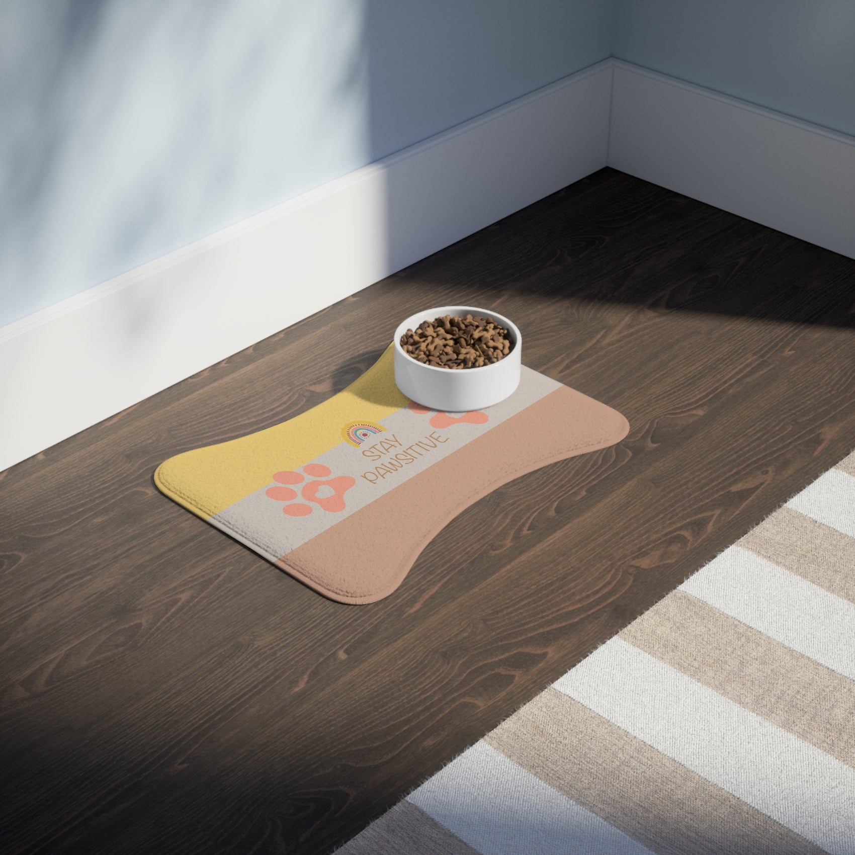 Stay Paw Yellow Bone Shape Mat