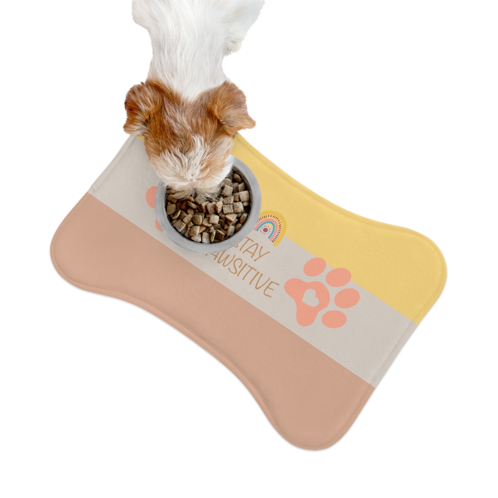 Stay Paw Yellow Bone Shape Mat