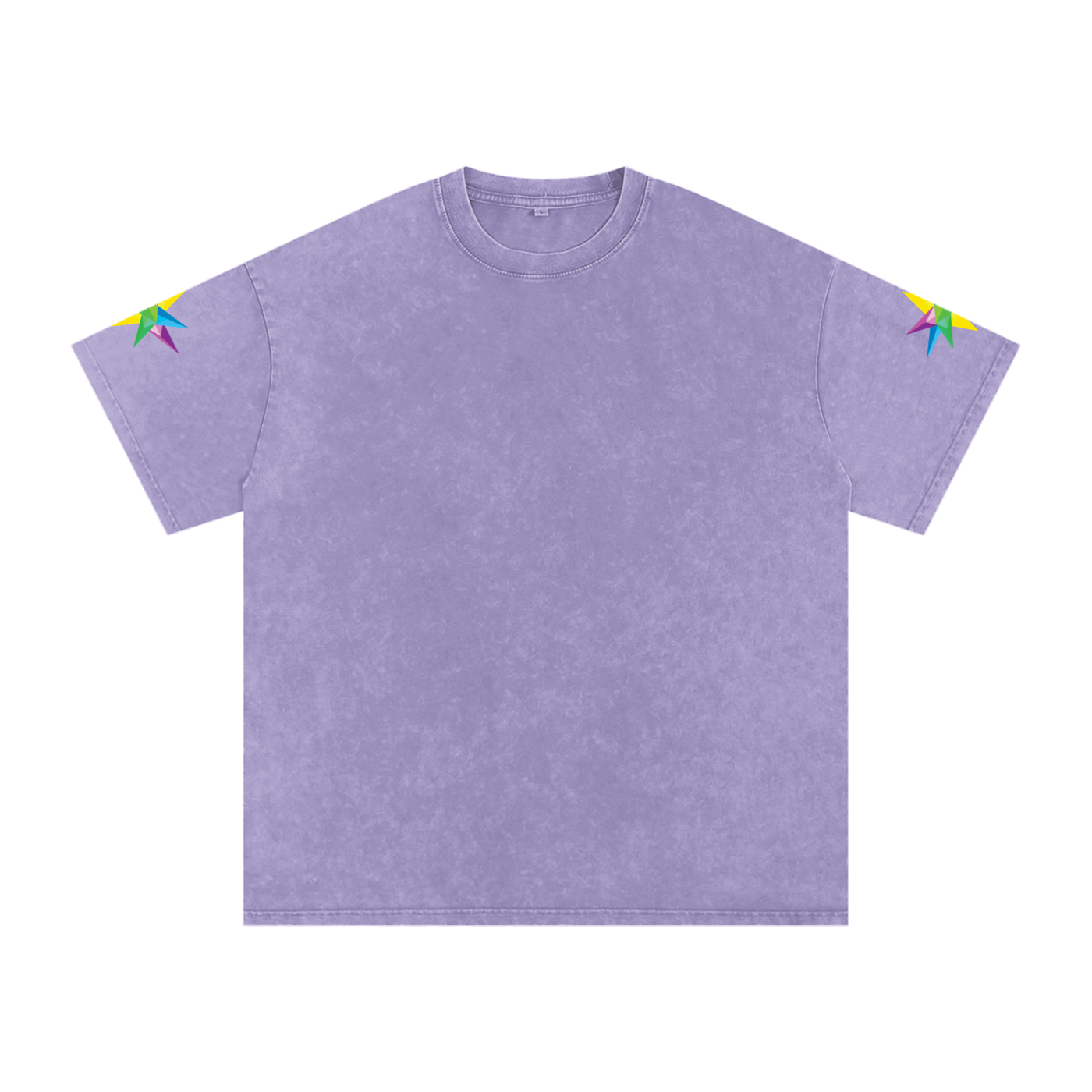 Multi Star Unisex Snow Washed Oversized Cotton T-Shirt