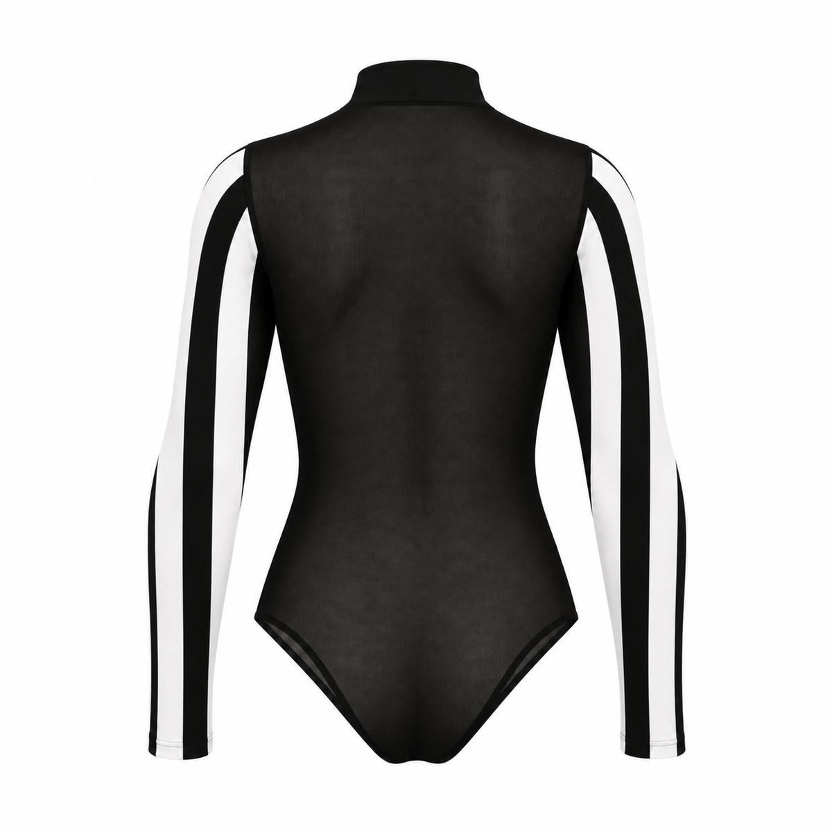 Artie Stripe Men's Mesh Turtleneck Long Sleeve Bodysuit