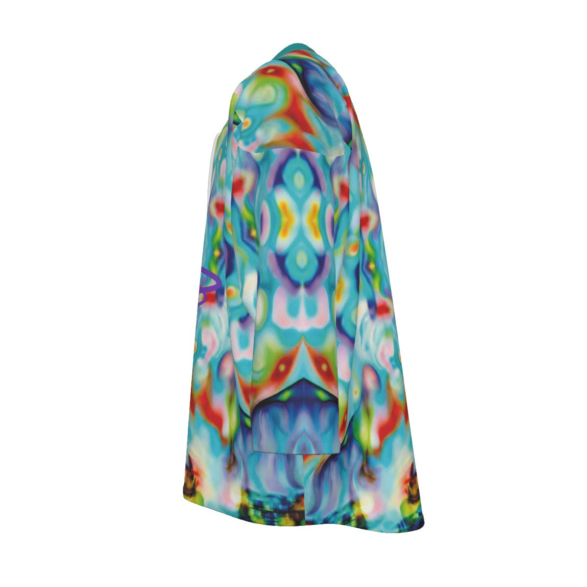 Colorful tie-dye jersey on a white background