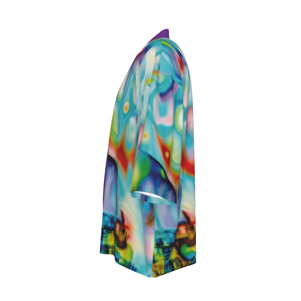 Colorful abstract-patterned object on a white background