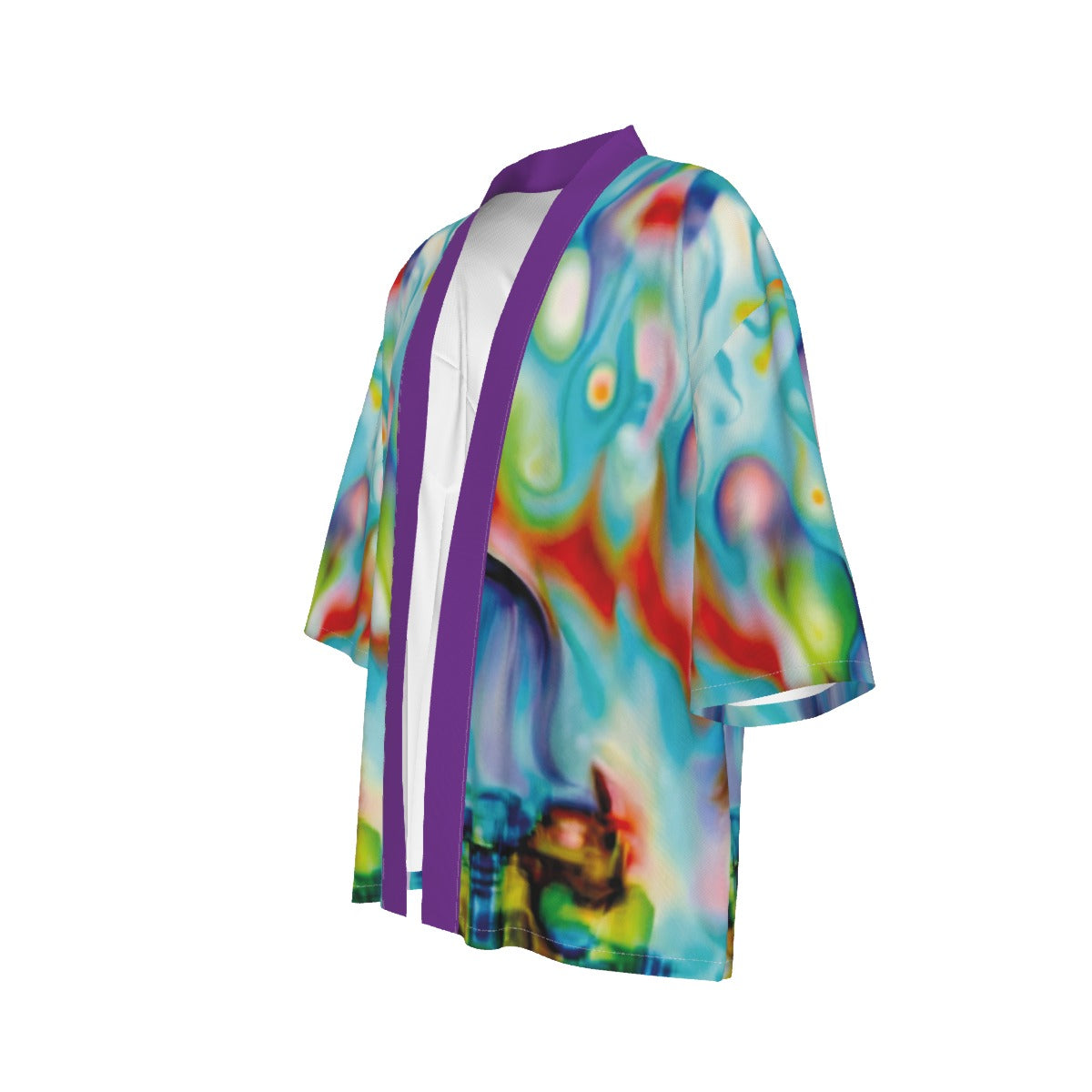 Colorful robe with abstract design on a white background