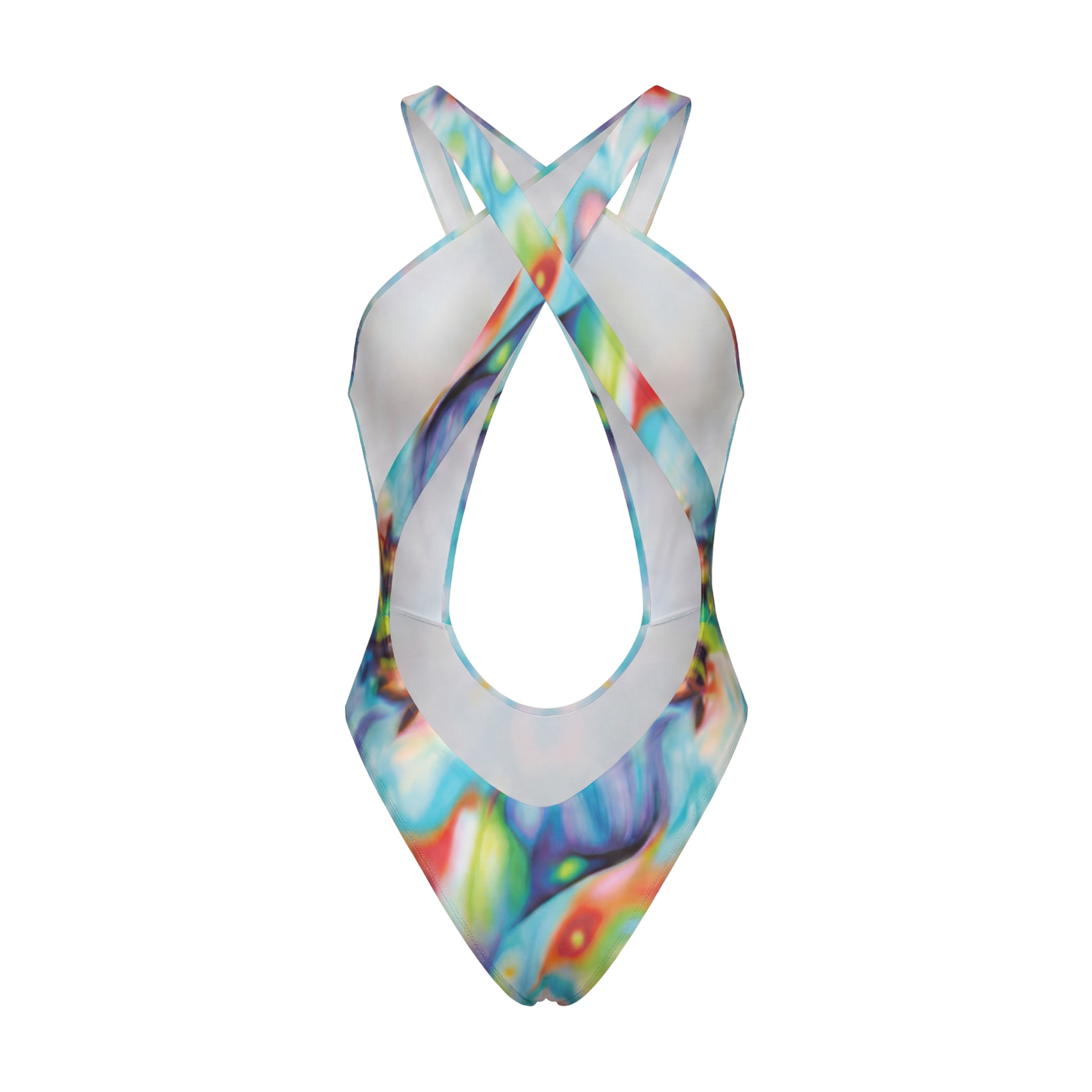 Colorful swimsuit with a white background