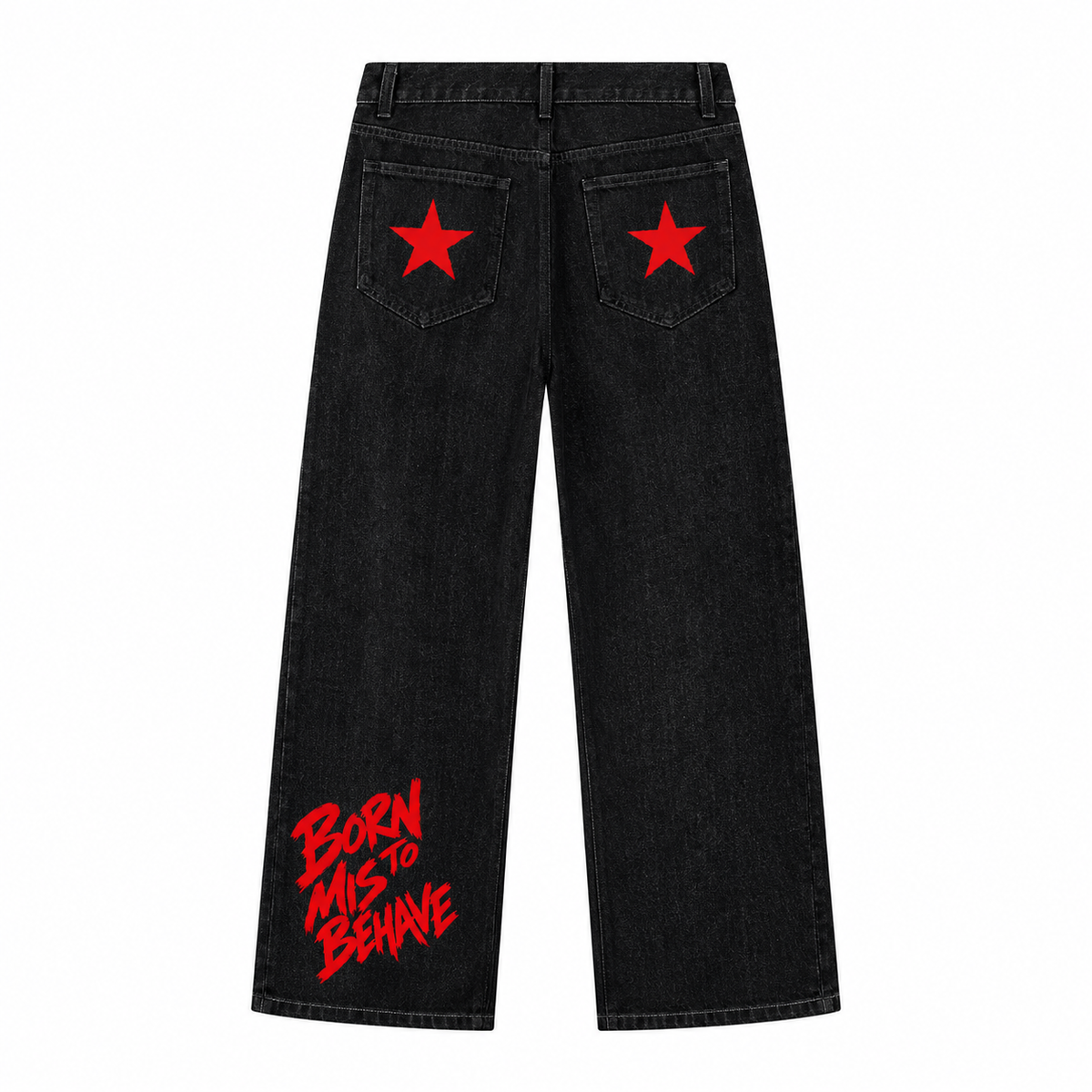 BTSO Vintage Wash Wide Leg Denim Jeans
