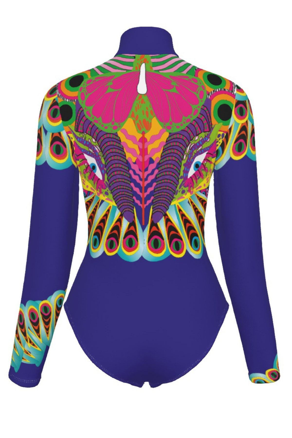 Colorful leotard with butterfly design on a white background