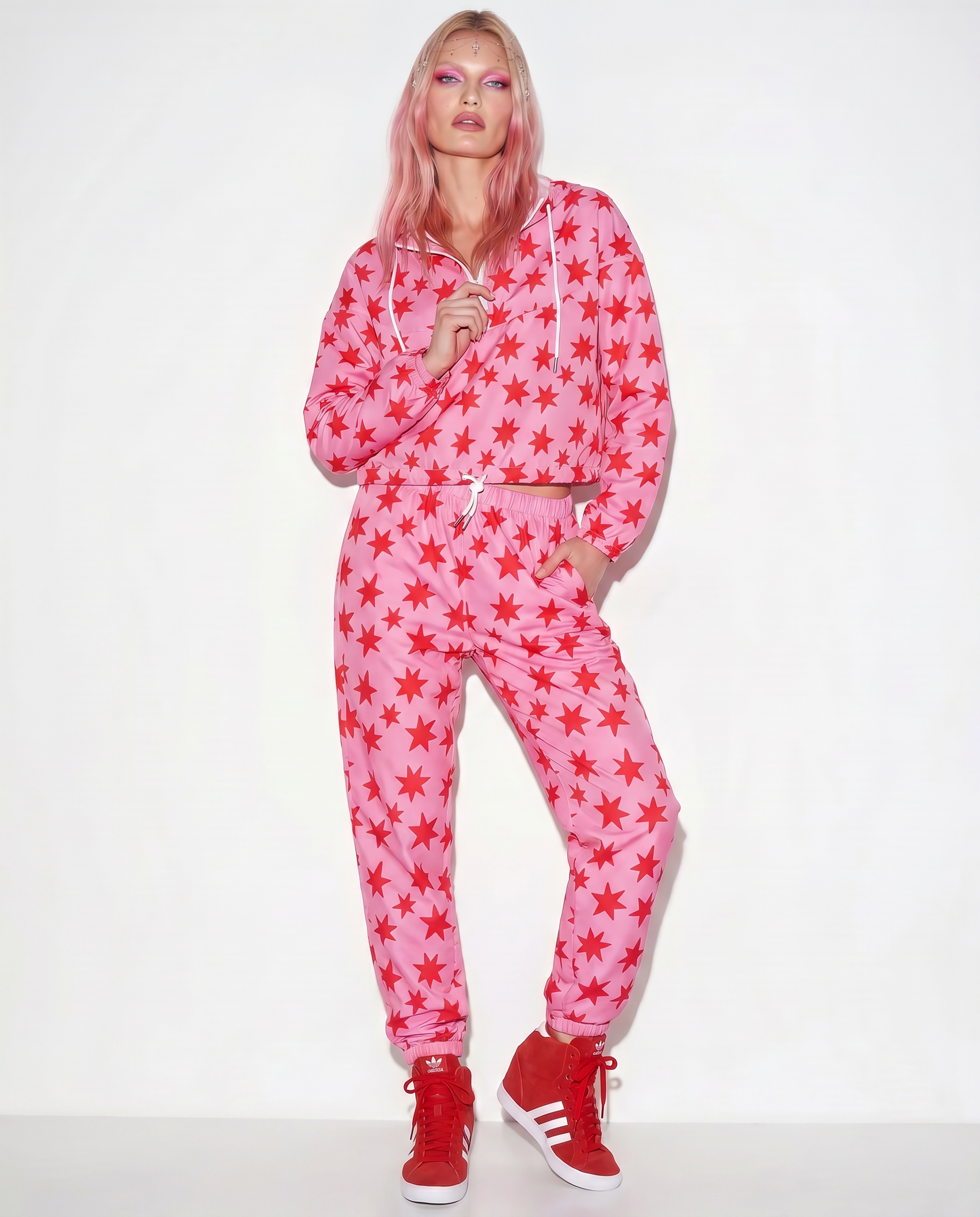 Cosmic Lady Cropped Windbreaker & Track Pants Set