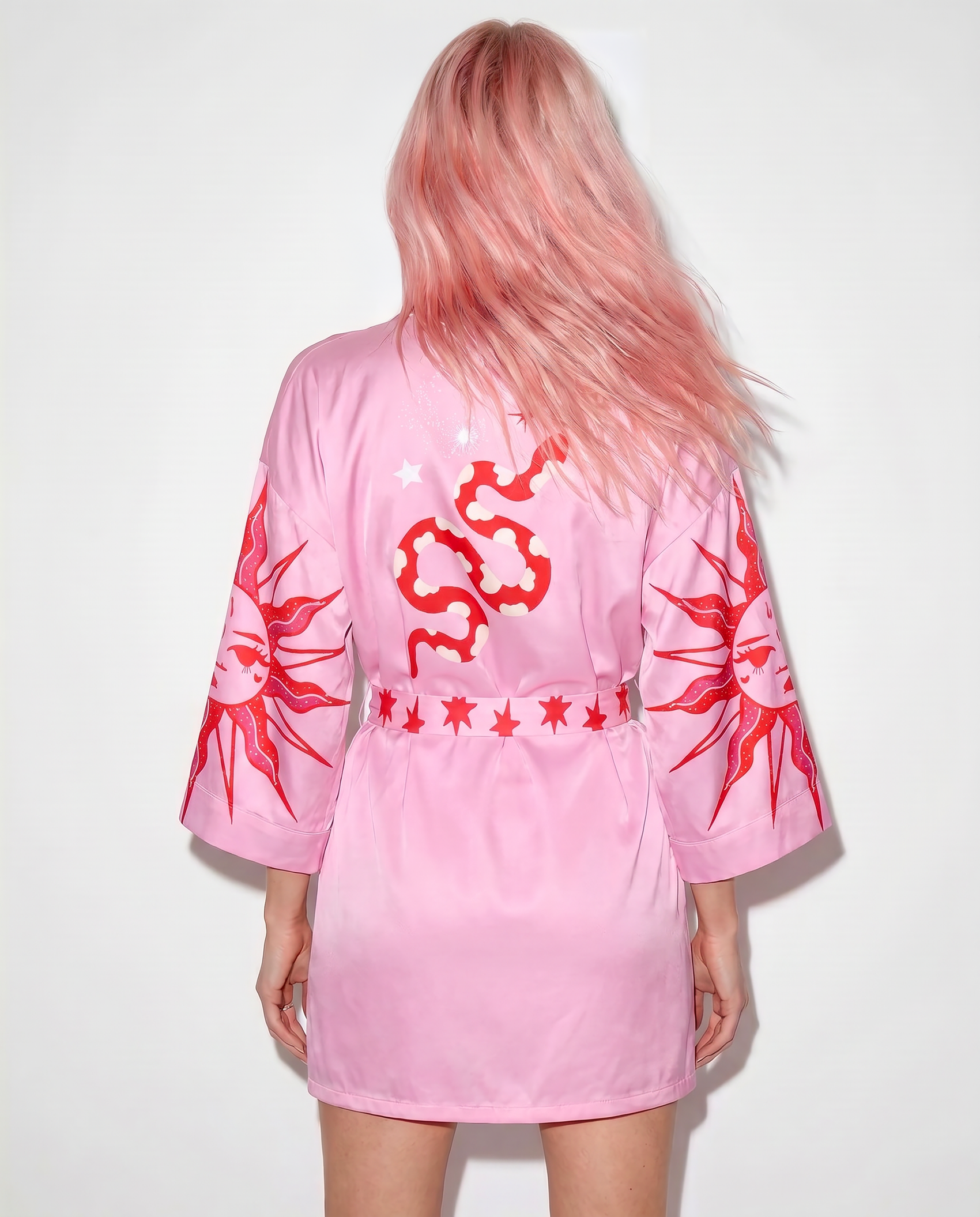 Cosmic Lady Satin Kimono