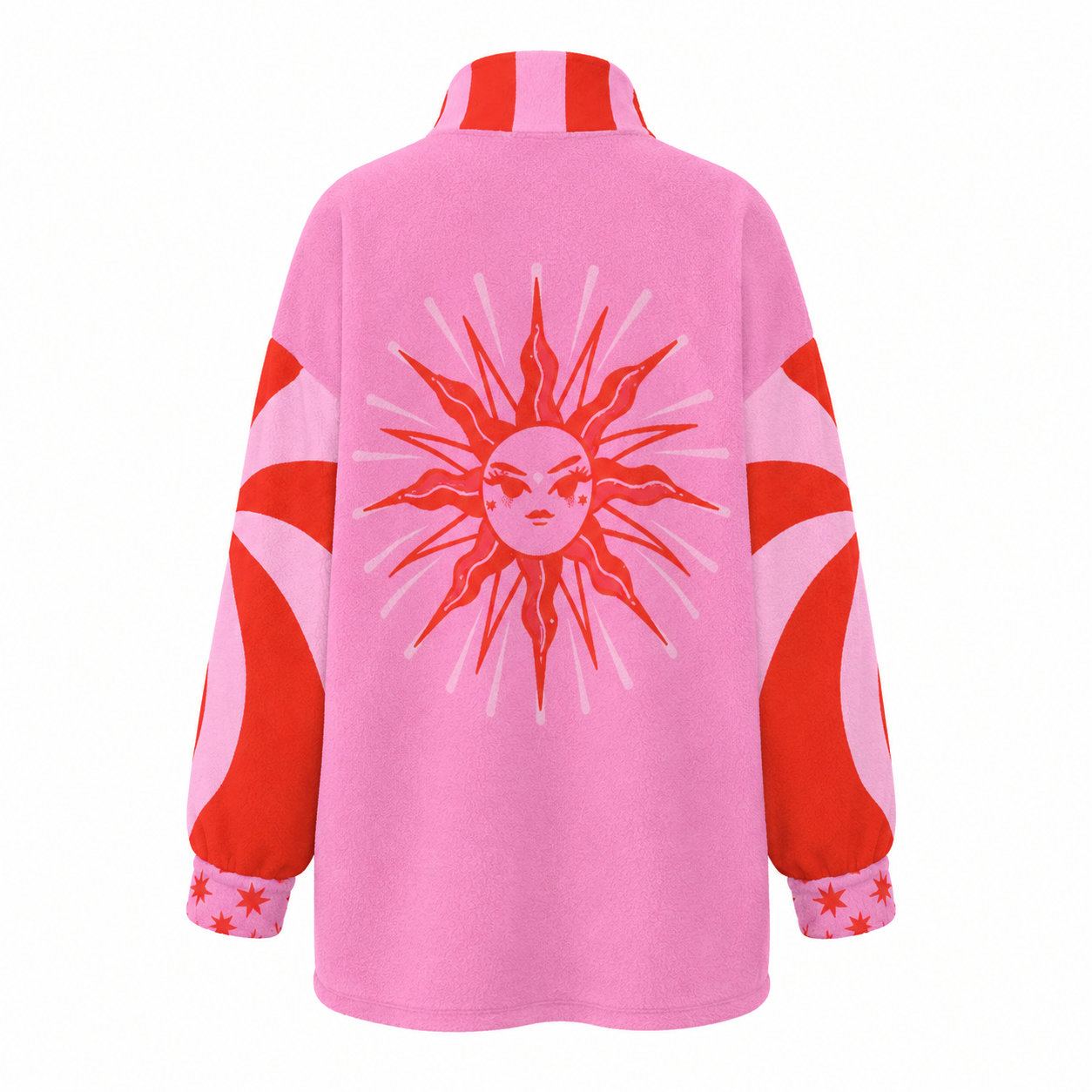 Cosmic Lady Unisex Borg Fleece Stand-up Collar Coat (Plus Size)
