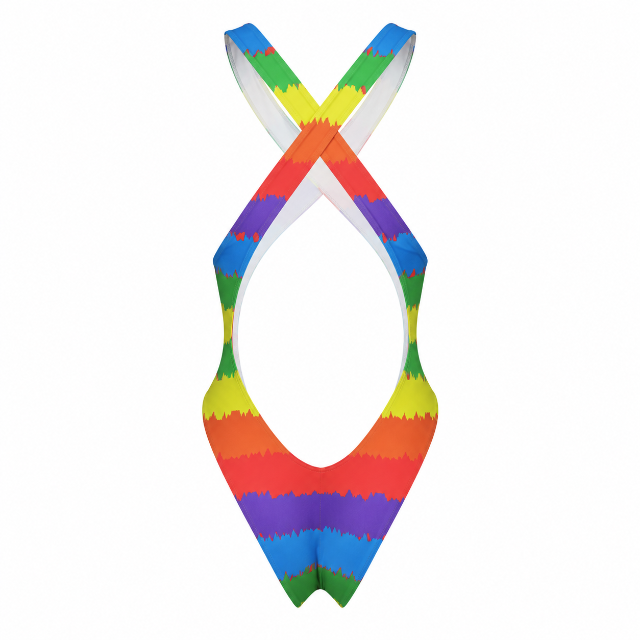 Colorful tie-dye patterned headband on a white background