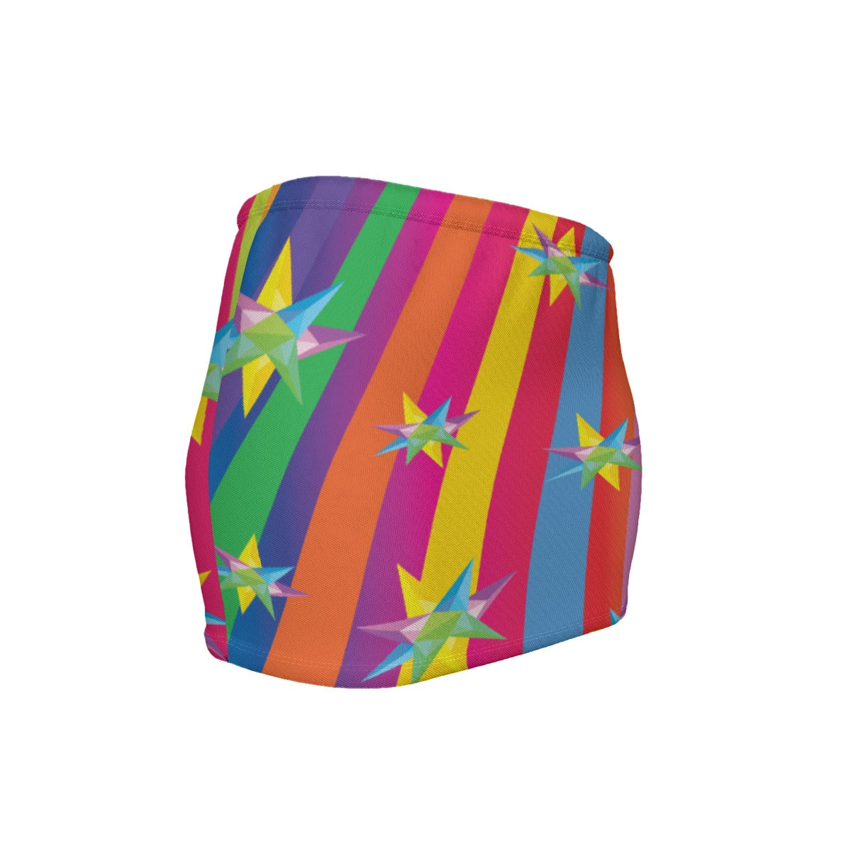 Colorful skirt with star pattern on a white background