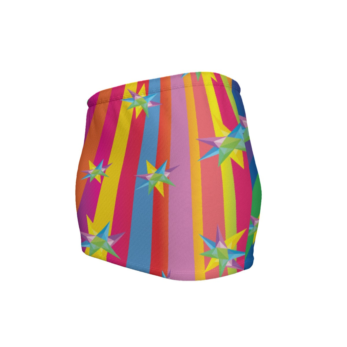 Colorful skirt with star pattern on a white background