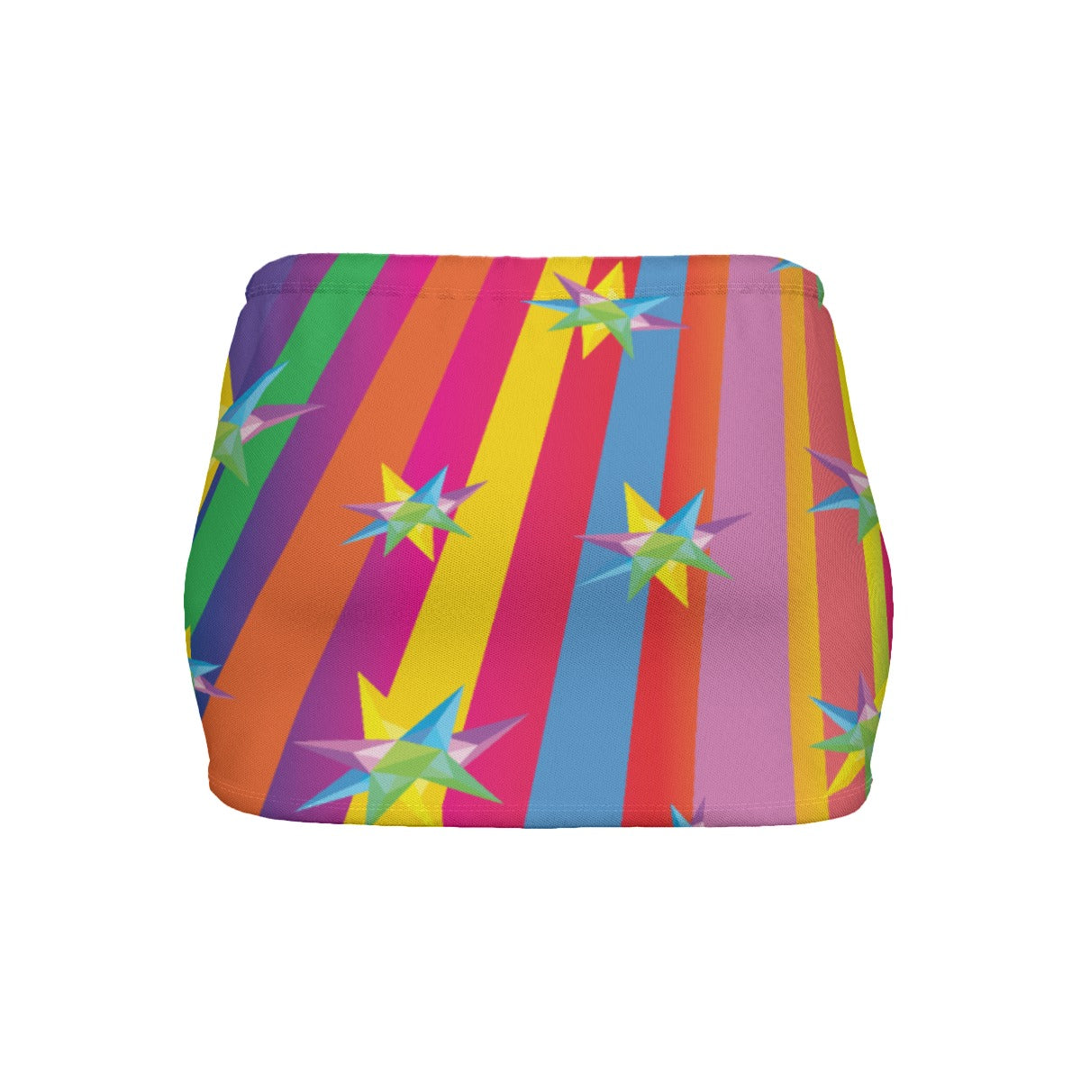 Colorful diaper with star pattern on a white background