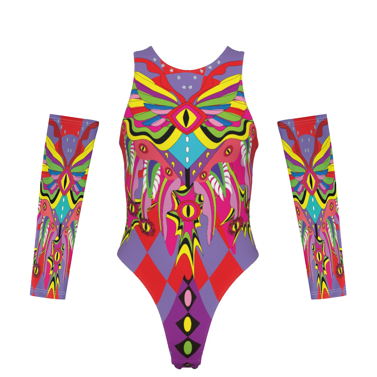 Rave Angel Women's Tank Bodysuit with Gloves