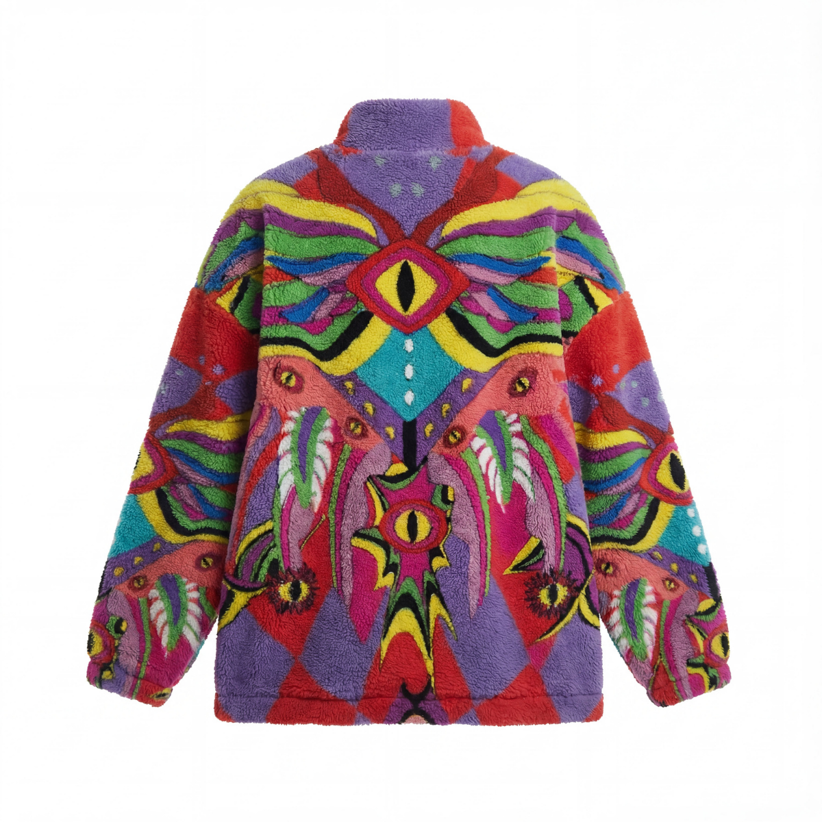 Colorful jacket with abstract design on a white background