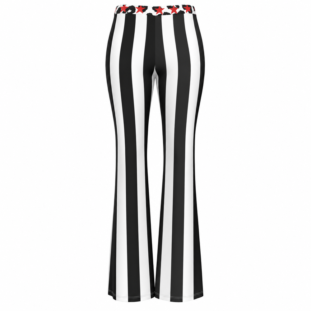 Ravella Stripe High Elastic Flare Pants
