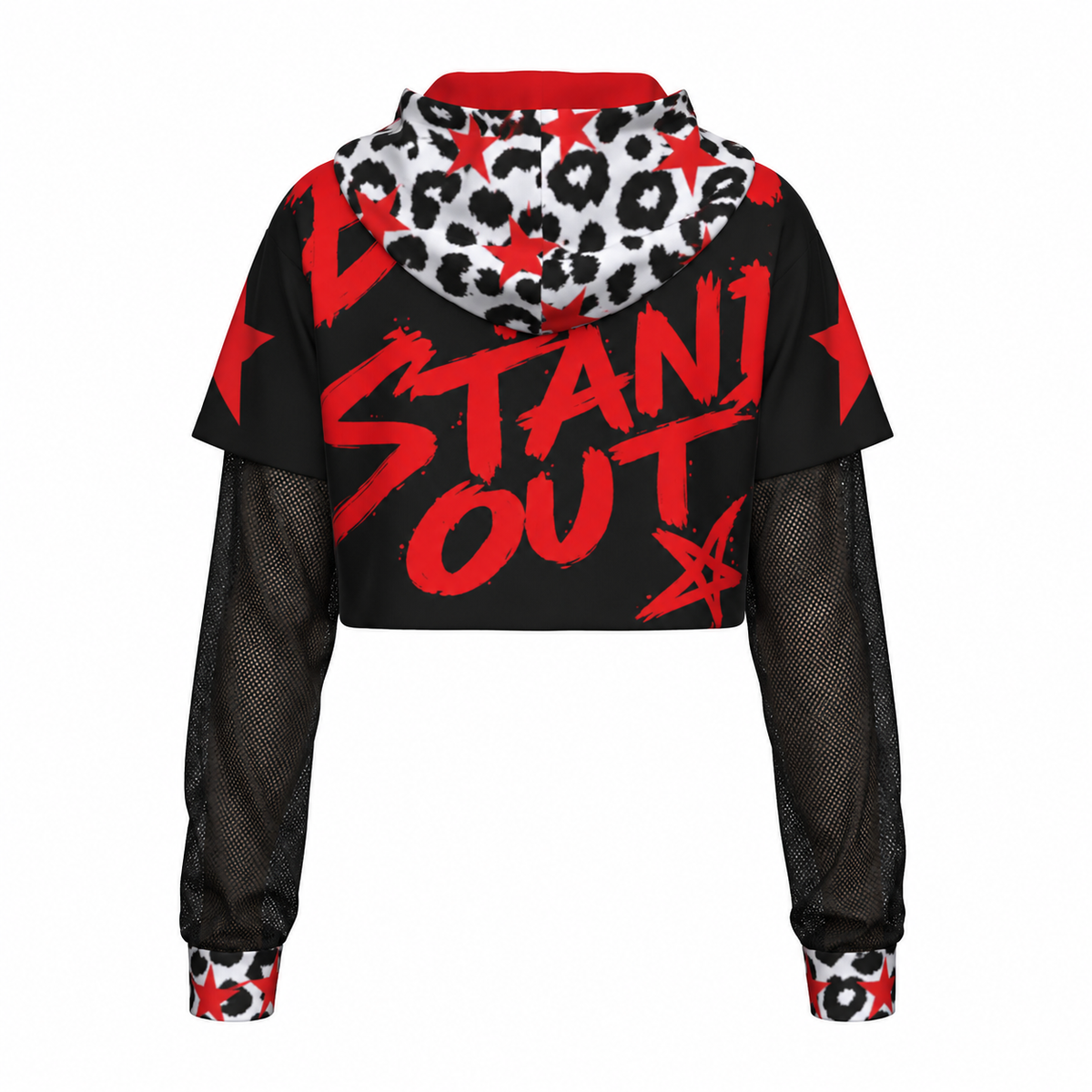BTSO Two-piece Mesh Sleeve Cropped Hoodie