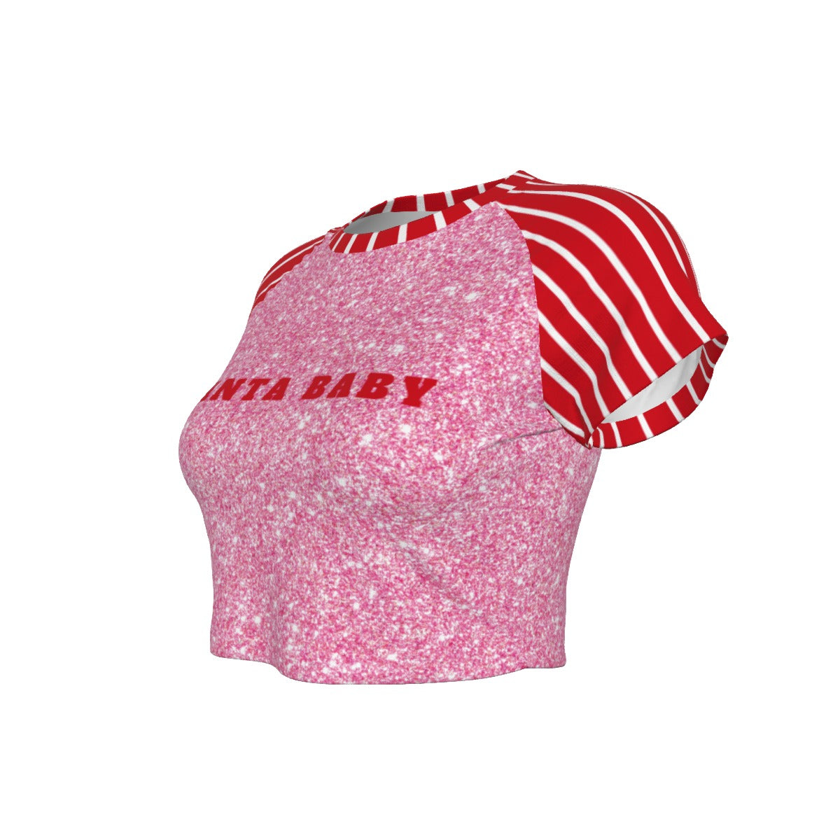 Santa Baby Women's Raglan Cropped T-shirt & Slinky Micro Mini Skirt Set