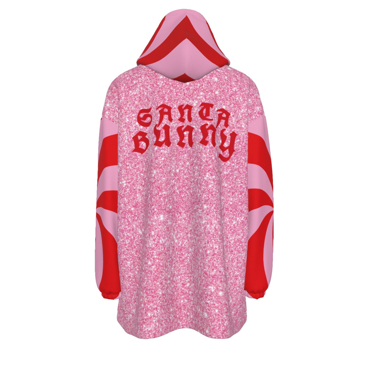 Santa Bunny Unisex Sherpa Fleece Hoodie Blanket